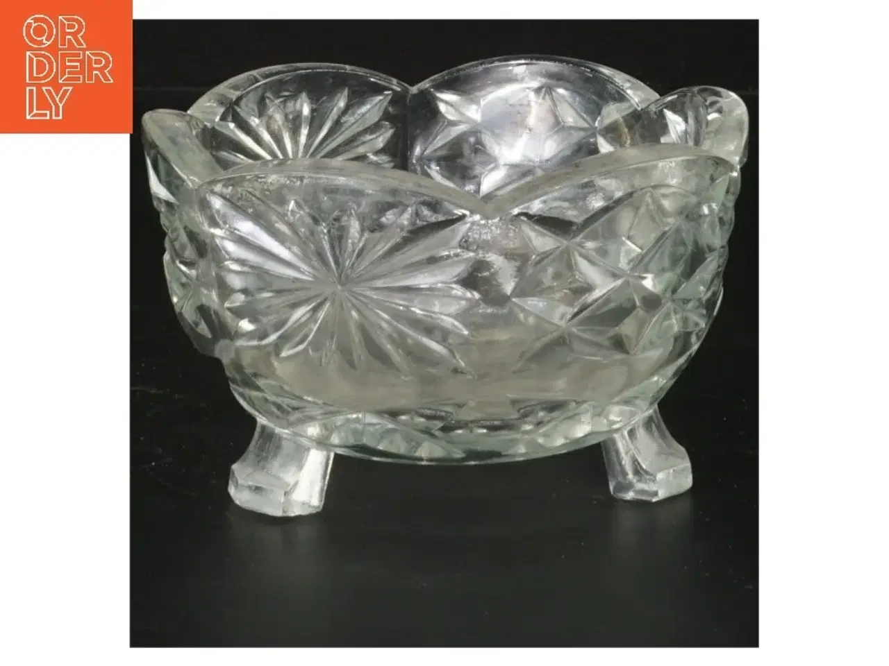Billede 1 - Glas skål med mønster (str. Ø 12,5 cm)