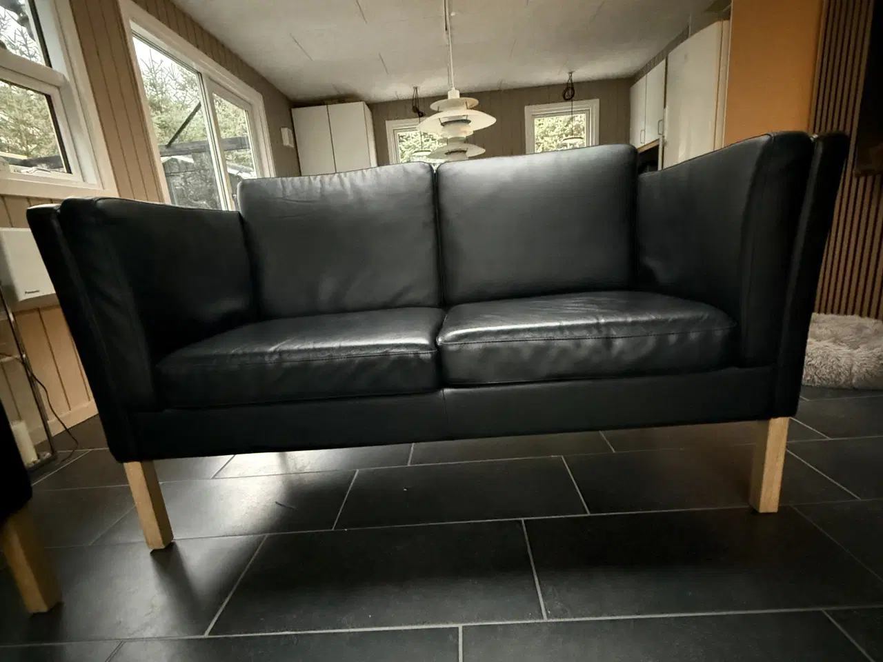 Billede 1 - 2 sorte lædersofaer 