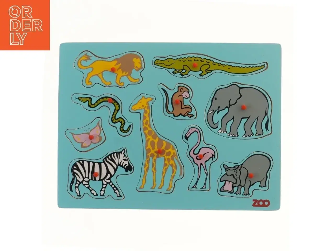 Billede 1 - Træpuslespil med dyremotiver fra Zoo (str. 30,5x22,5 cm)