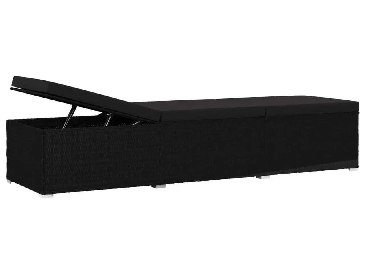 Billede 6 - Liggestol med hynde polyrattan sort