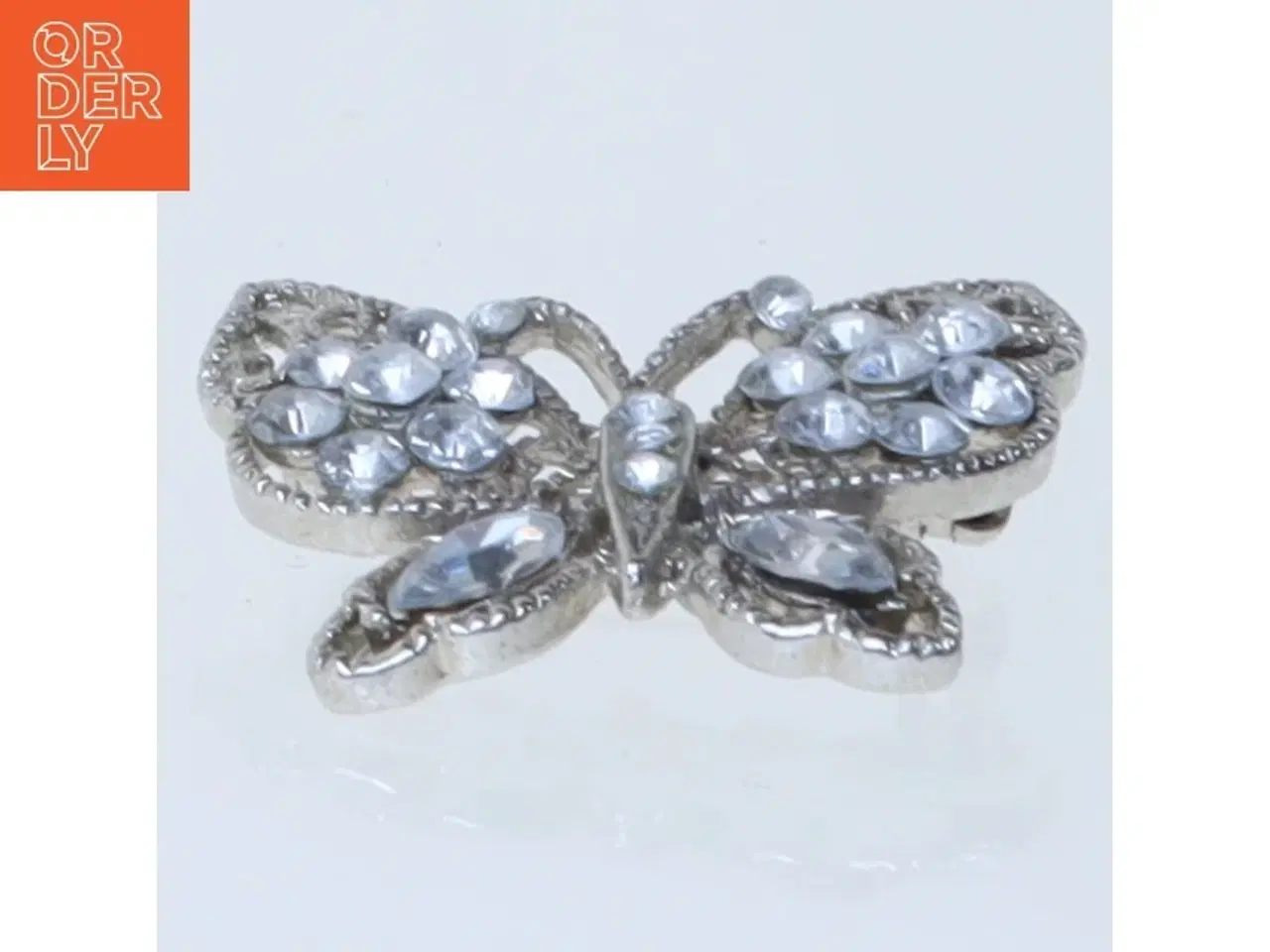 Billede 3 - Sommerfugle broche med rhinsten (str. 3 cm)
