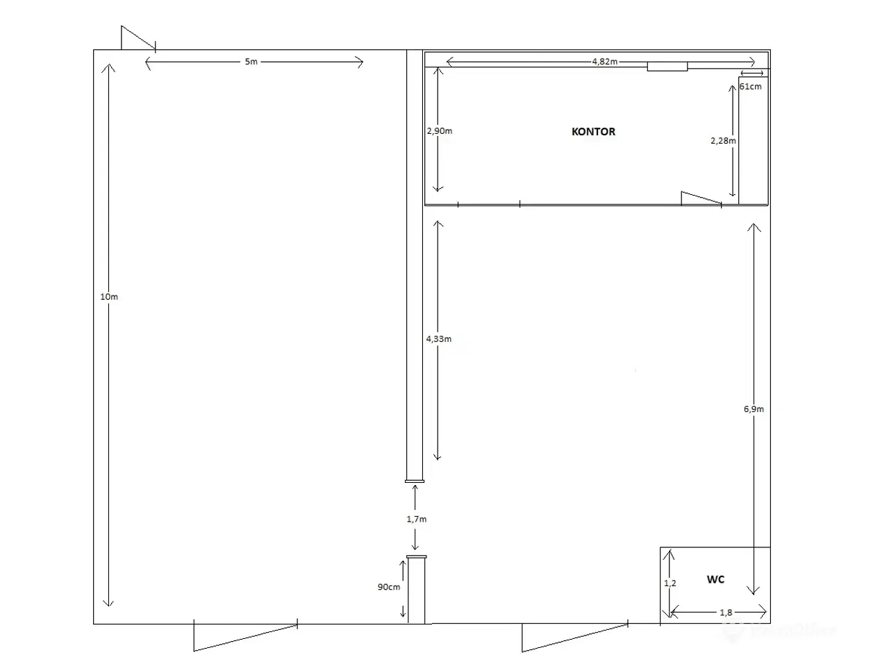 Billede 18 - 100 m2 lager / værksted med kontor køkken og wc