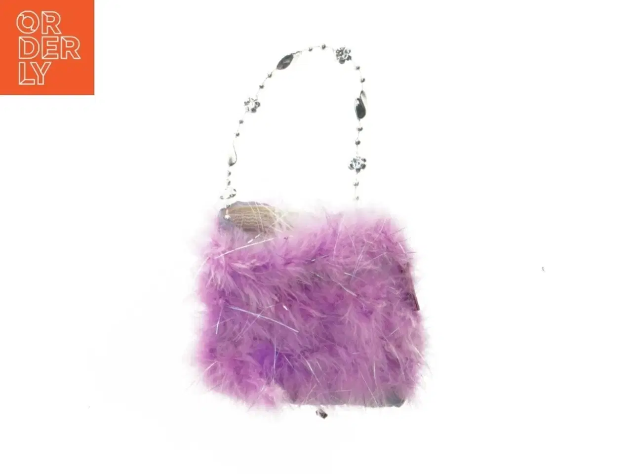 Billede 1 - Lilla fjer taske (str. 10x12 cm)