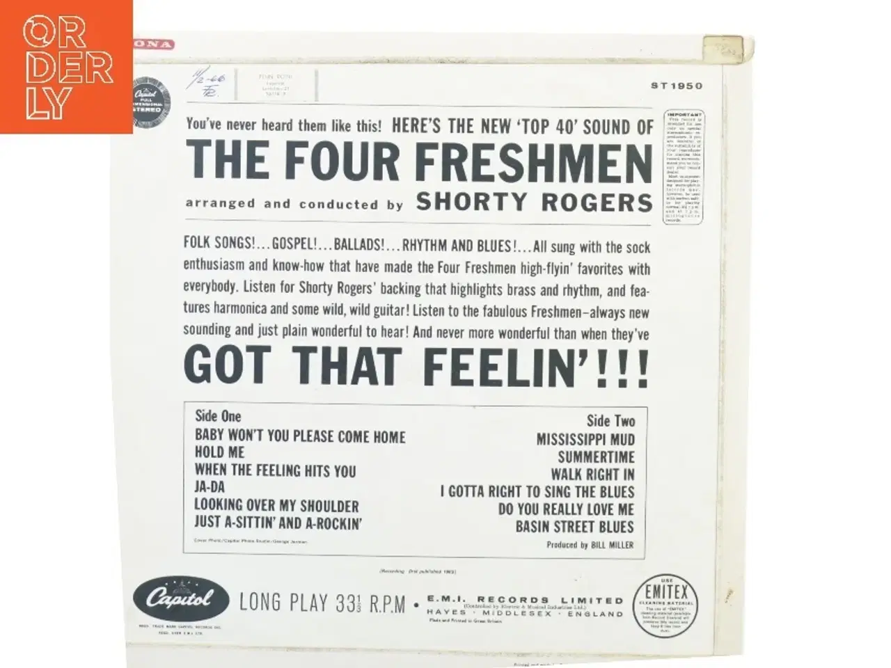 Billede 3 - The four freshmen, Got that feelin´ fra Carl Records (str. 30 cm)