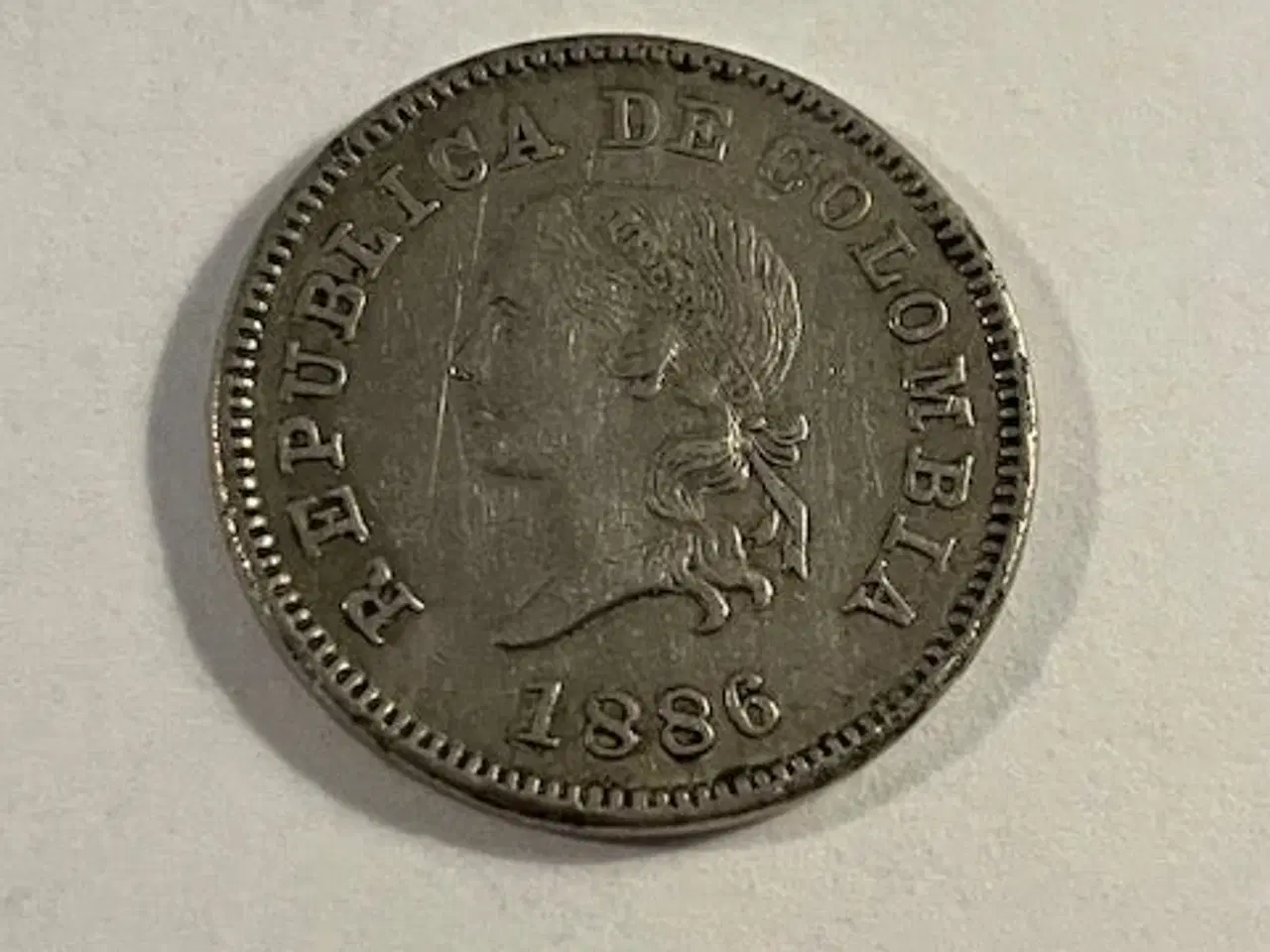 Billede 1 - 5 Centavos Colombia 1886