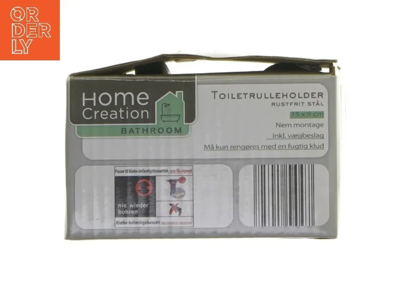 Billede 2 - Toiletrulleholder i rustfrit stål fra Home Creation (str. 15x9 cm)