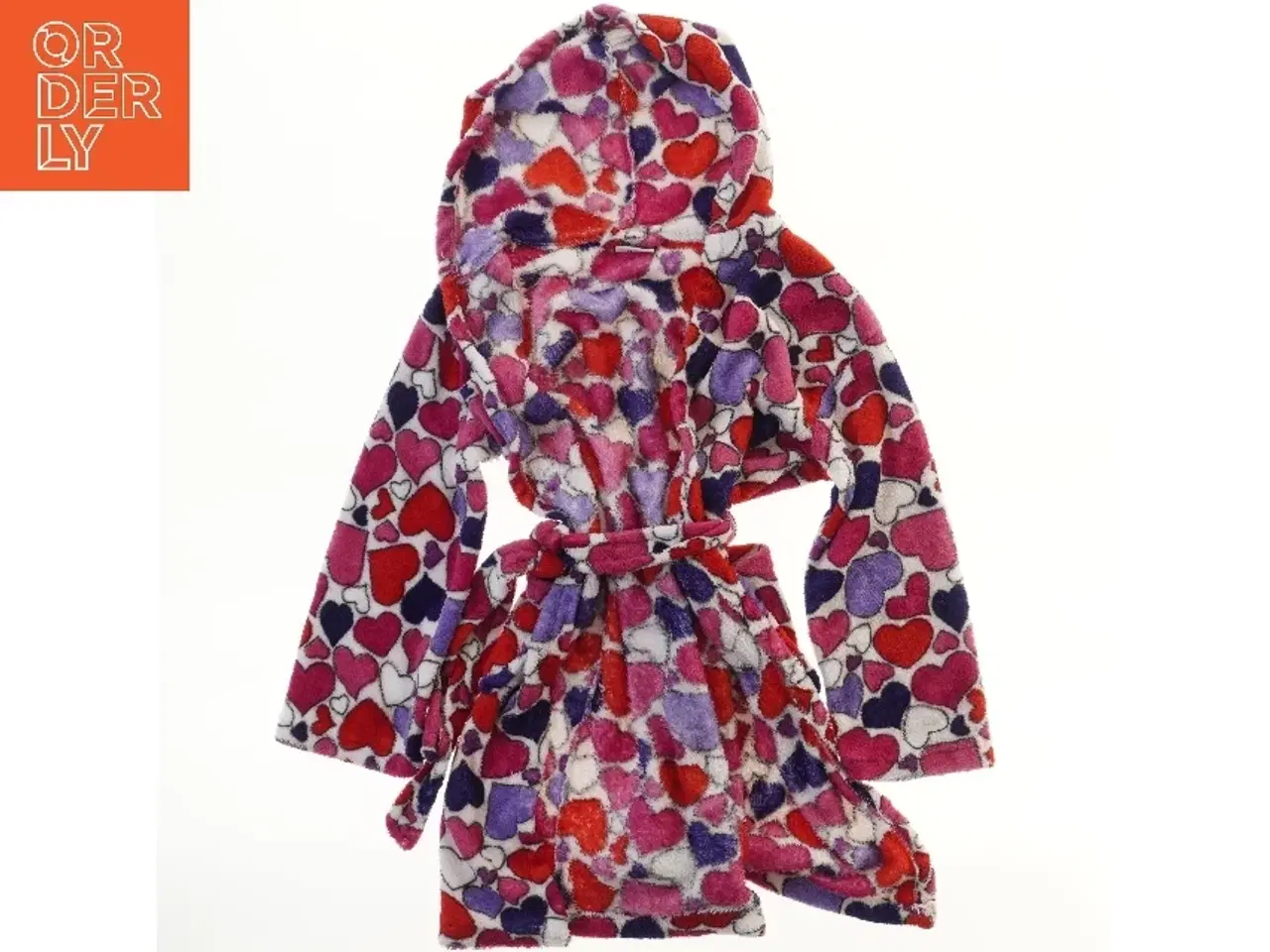 Billede 1 - Børnebadekåbe med hjerteprint fra Kids (str.  116-128 )