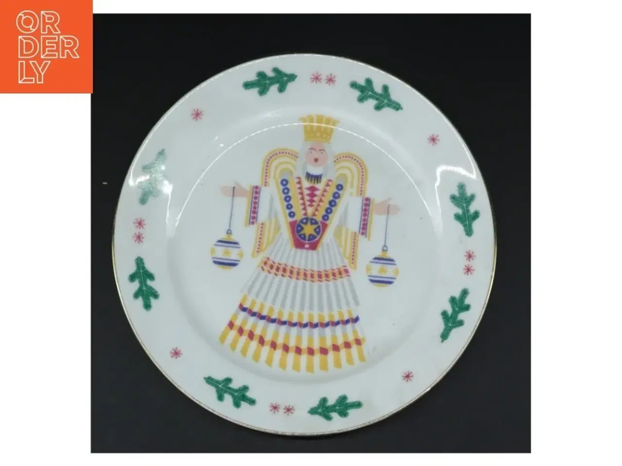 Billede 2 - Tallerken med dekoration fra H&G (str. Ø 25 cm)