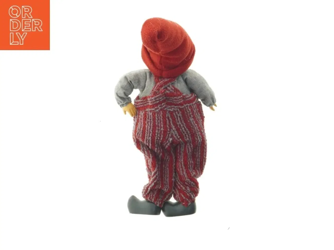 Billede 2 - Nissedukke med stribet overalls (str. 40 cm)