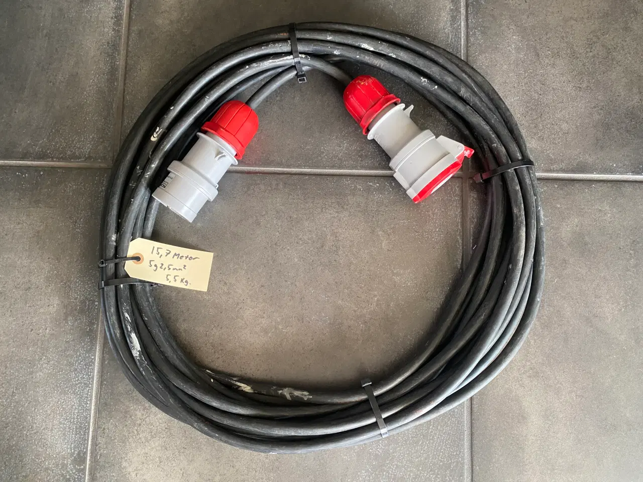 Billede 1 - 5g2,5mm2 gummikabel Inkl. Han/Hun CEE-stik 16A (15