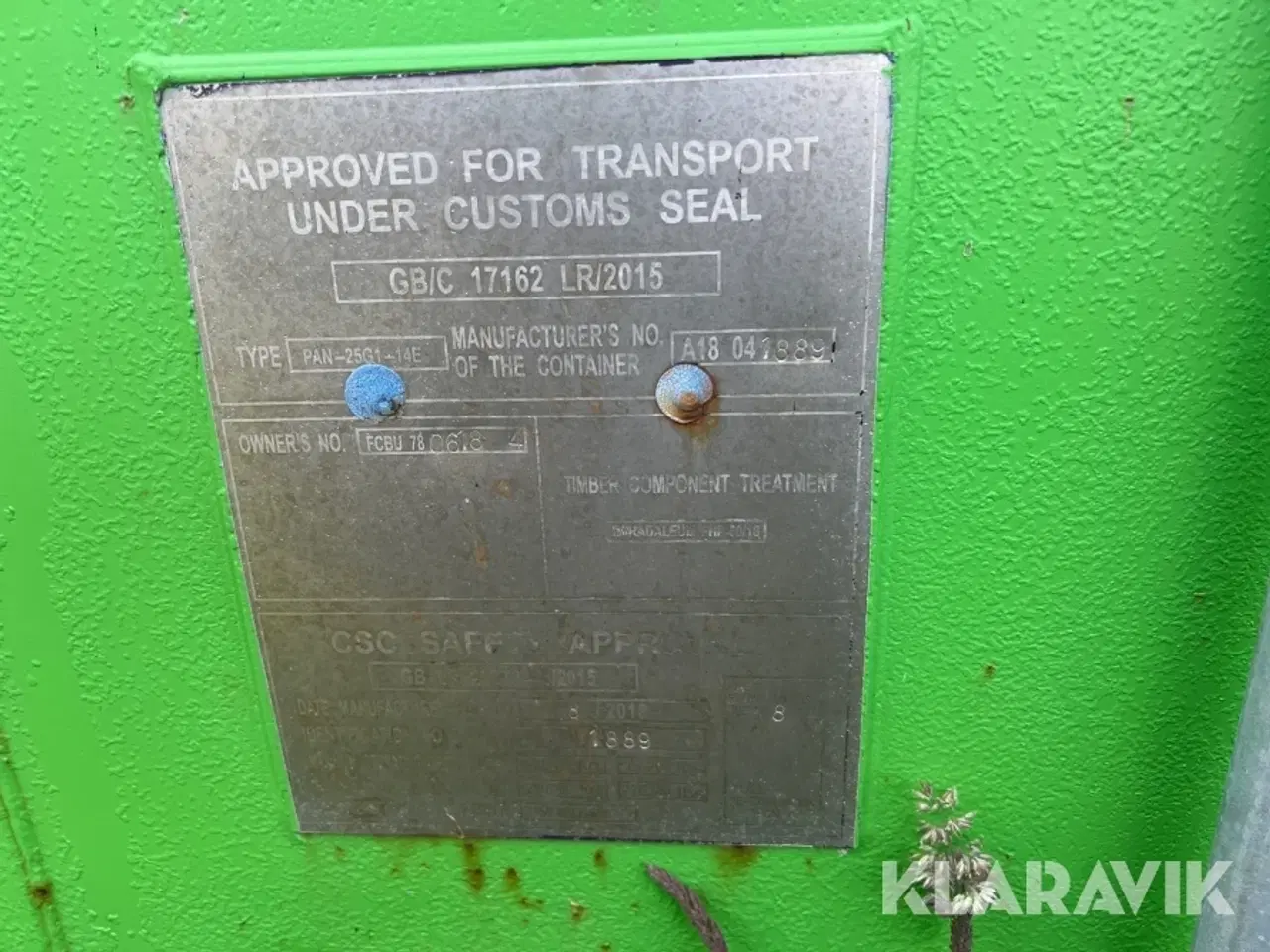 Billede 5 - Container GB/C 17162 LR/2015 PAN-25G1-14E
