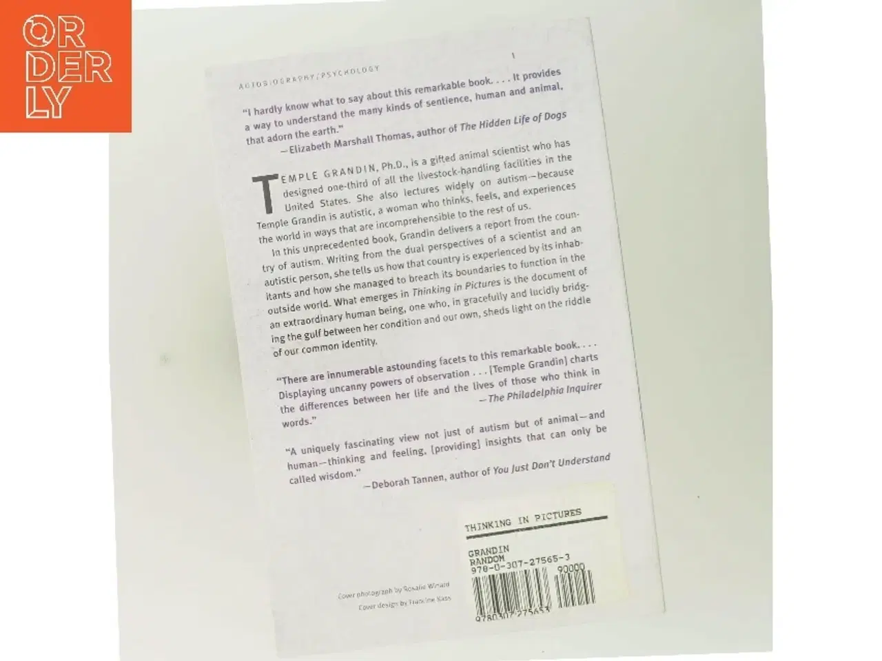 Billede 3 - Thinking in pictures : and other reports from my life with autism af Temple Grandin (Bog)