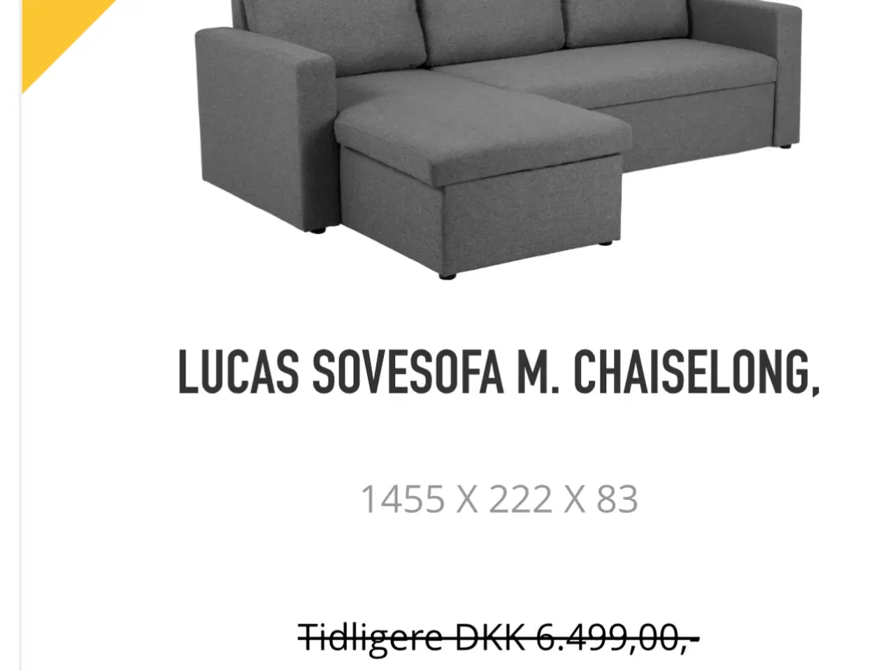 Billede 1 - Sovesofa m. chaiselong