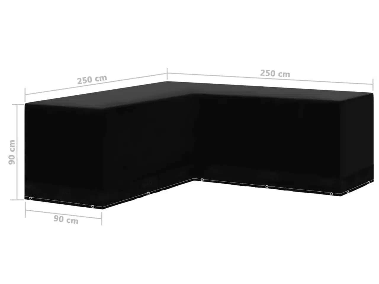 Billede 5 - Havemøbelovertræk L-formet 12 snørehuller 250x250x90 cm