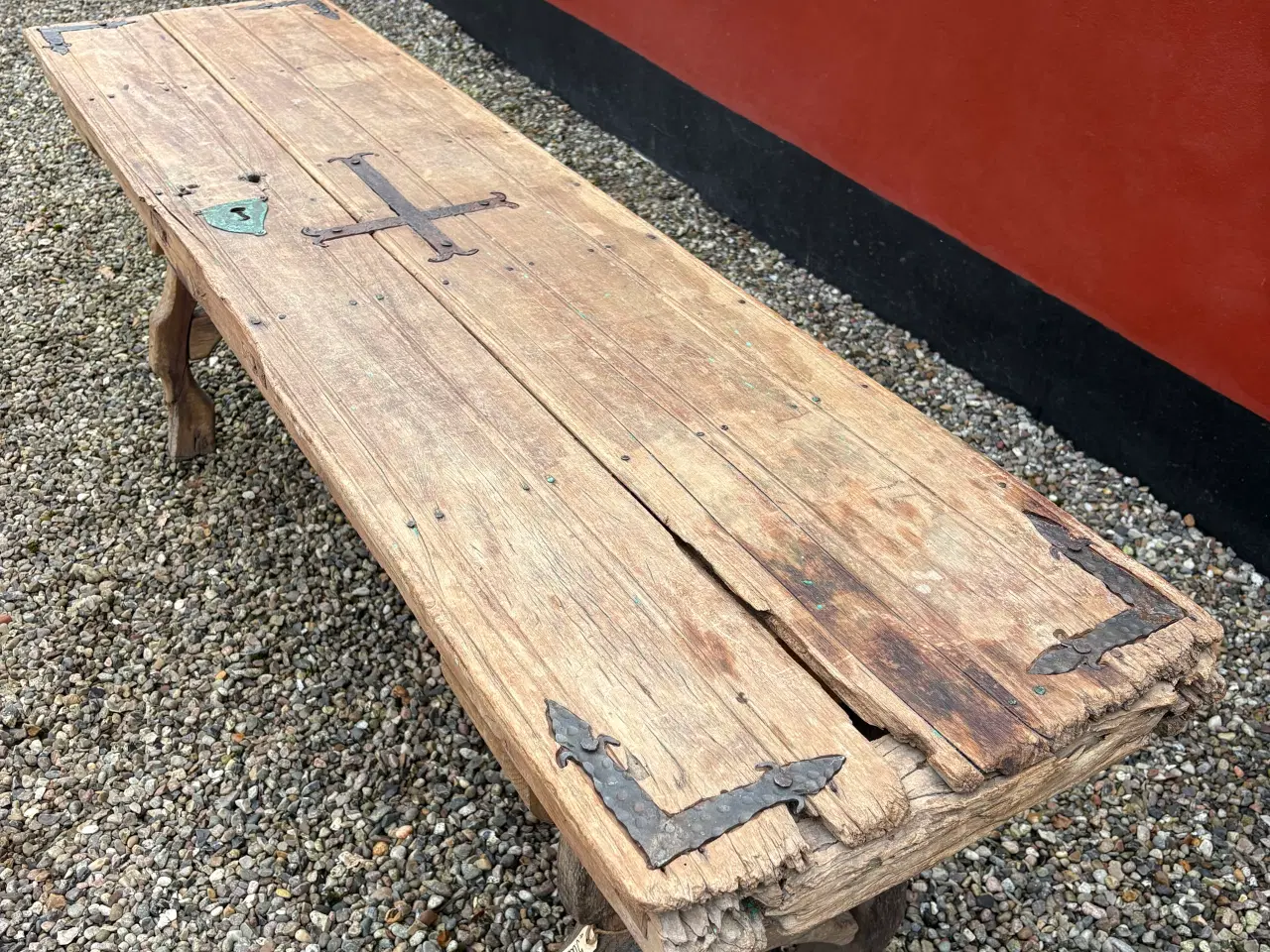 Billede 4 - Fantastisk flot bord, lavet af gammel dør. 