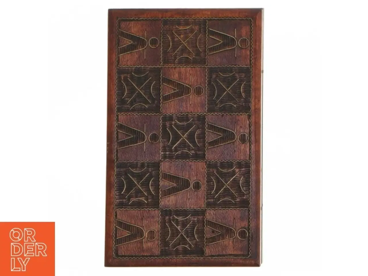 Billede 4 - Antik Polsk Trææske Messing indlæg og med indgraveret mønster (str. 15 x 9 cm)