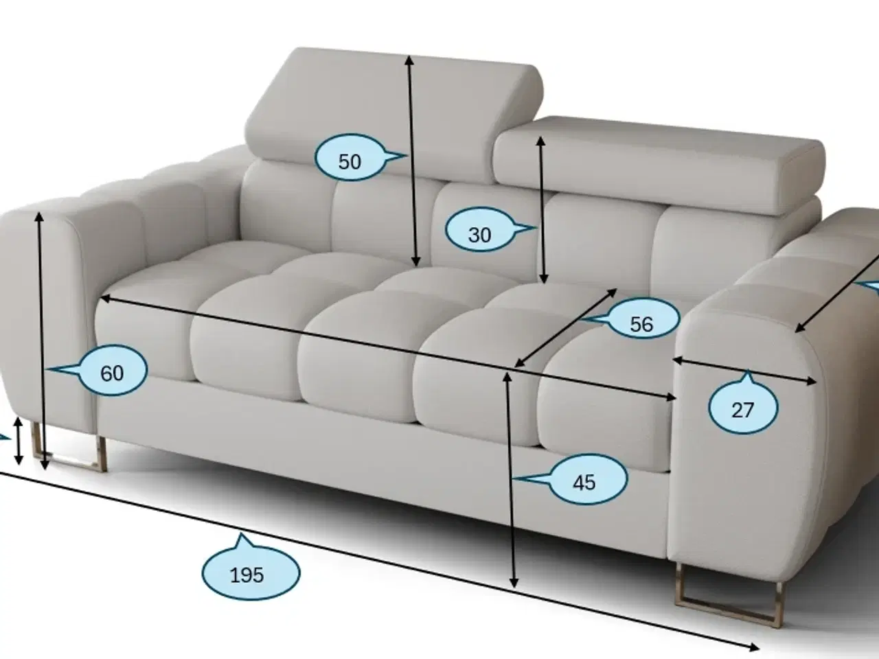 Billede 3 - ASPER II  2-personers SOFA  195 CM