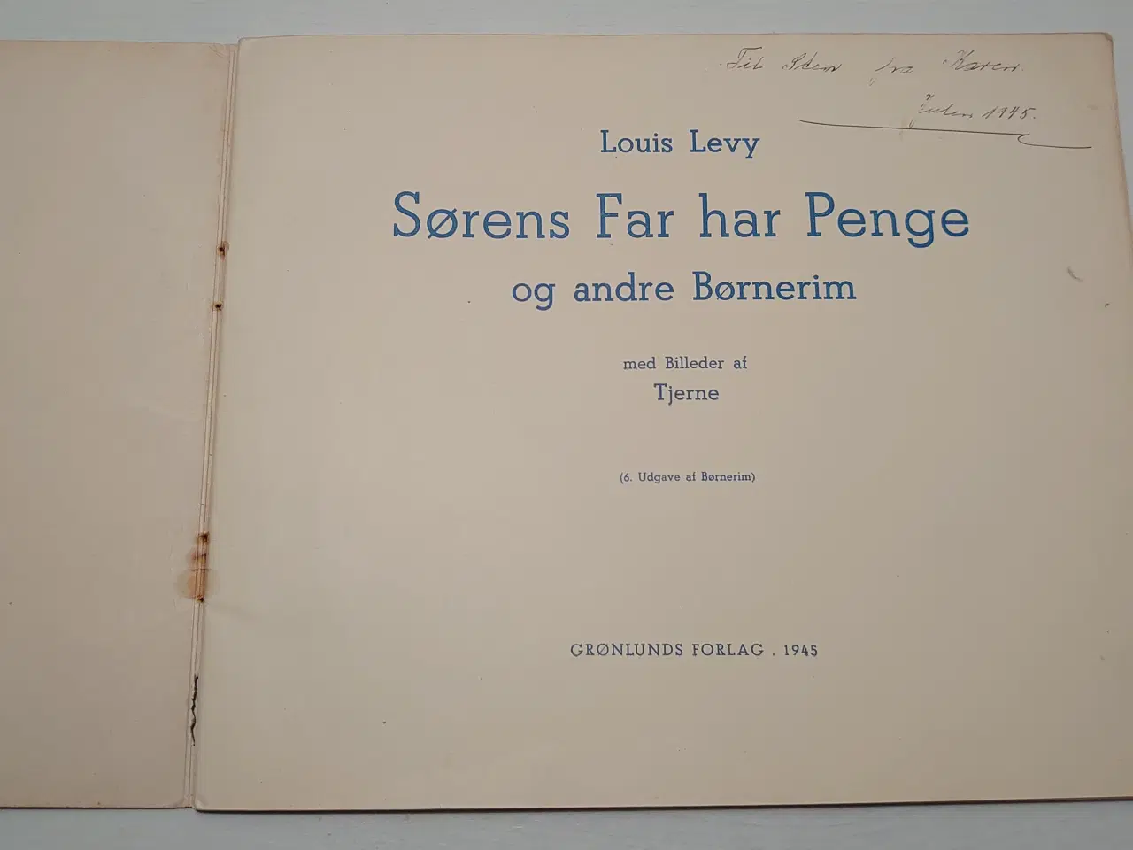 Billede 3 - Louis Levy:Sørens far har Penge. ill. Tjerne 1945.
