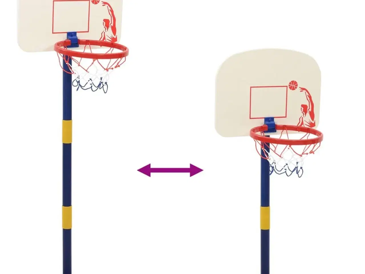 Billede 9 - Basketballstativ med bold og pumpe 90/121 cm justerbar højde