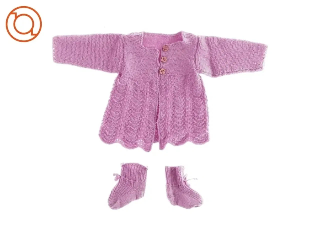 Billede 1 - Hjemmestrikkede cardigan og sokker (str. ca. 6 måneder)