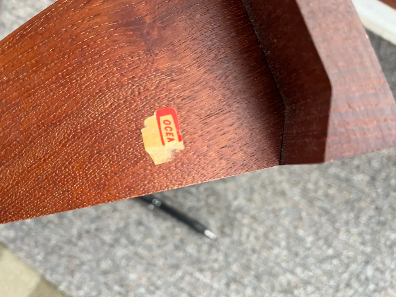 Billede 4 - Teak væg-lysestage med blå minihaller. Giv bud.