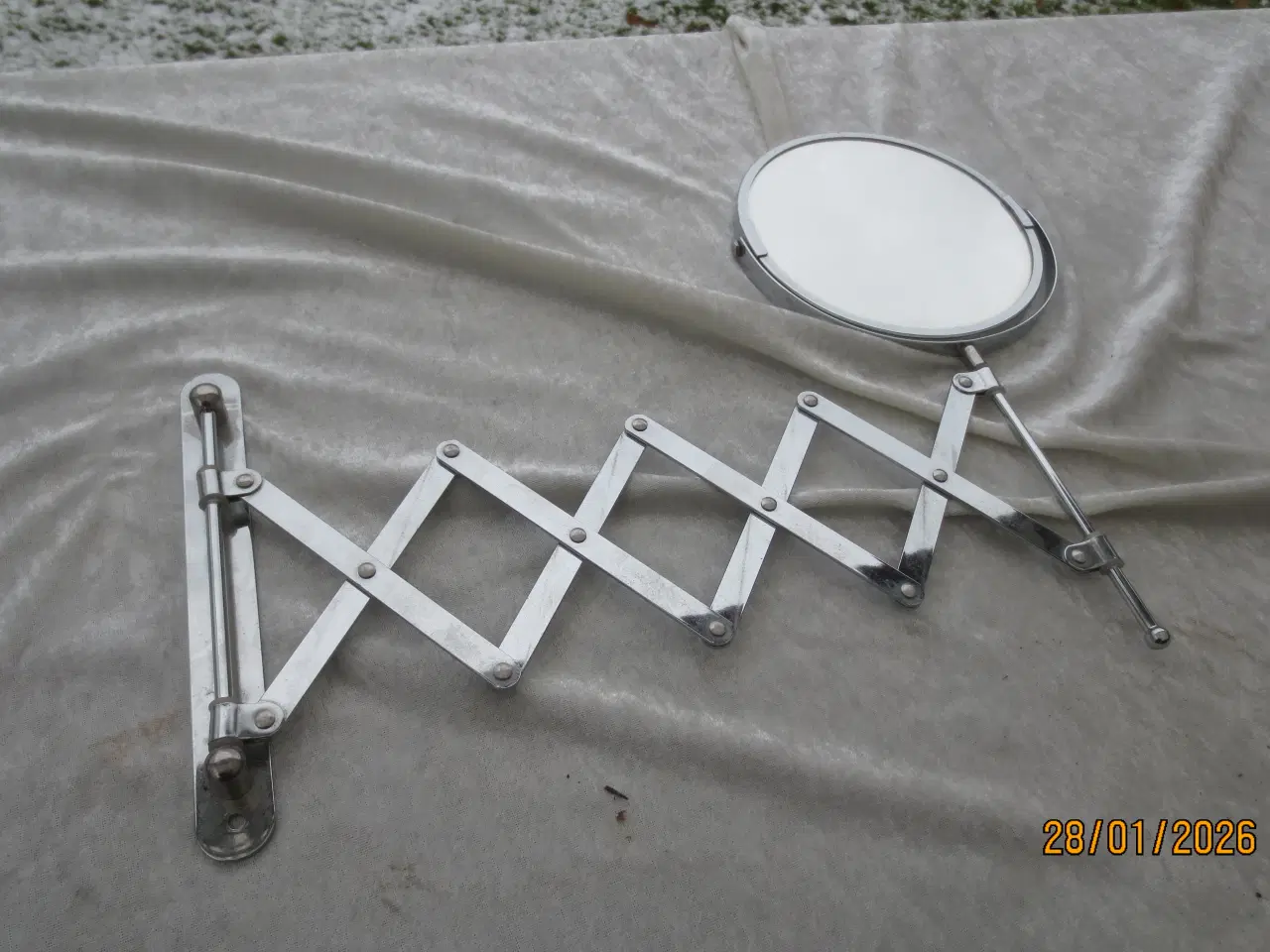 Billede 1 - 1 stk Retro Vægophængt Sakse spejl Rund 175 mm