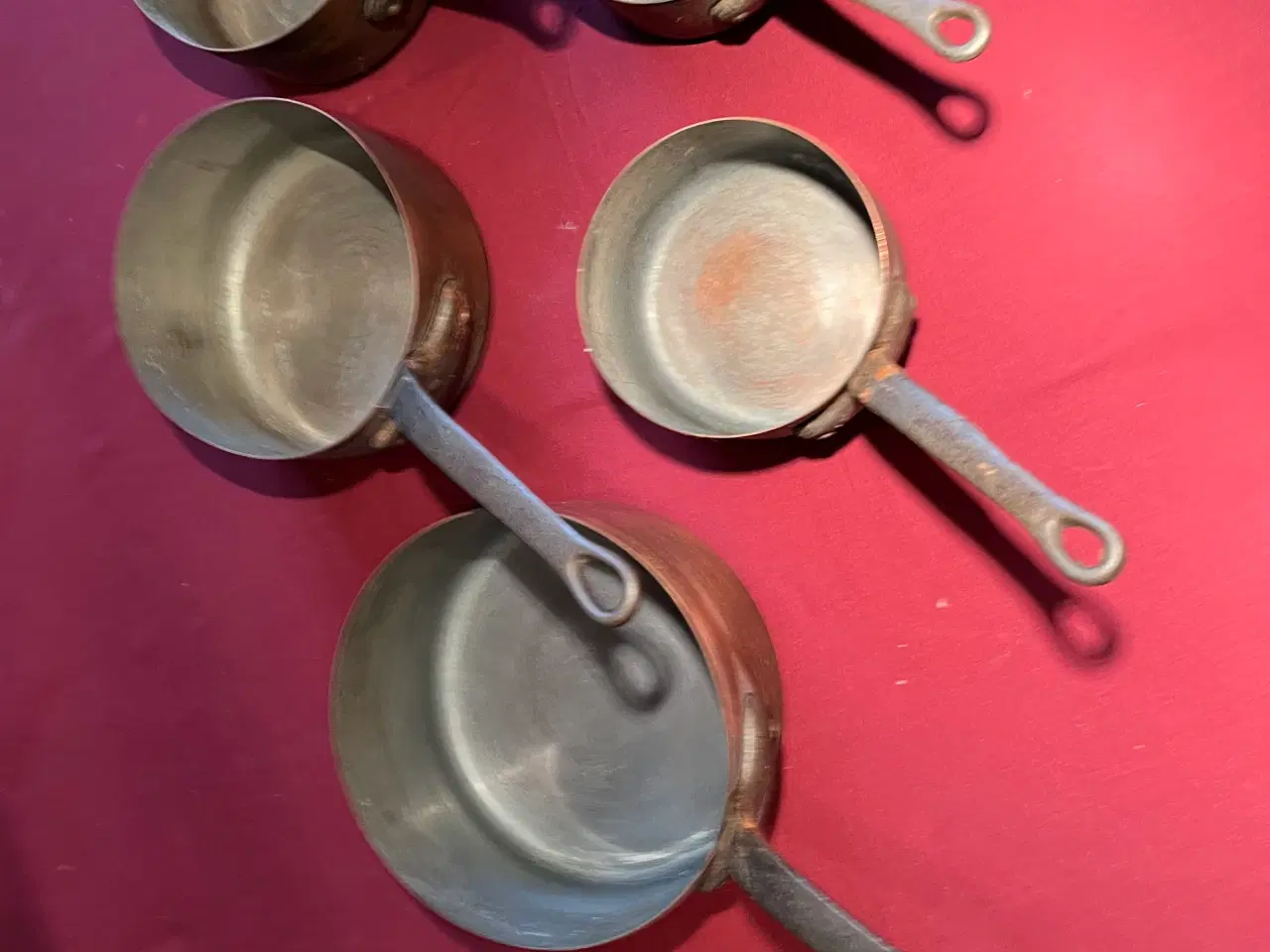 Billede 2 - Gamle kobber kasseroller 5 stk.