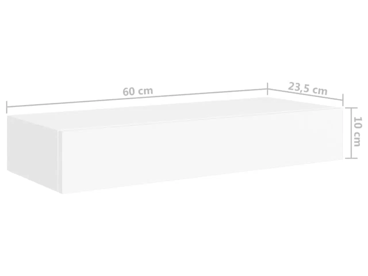 Billede 9 - Væghylde med skuffe 60x23,5x10 cm MDF hvid