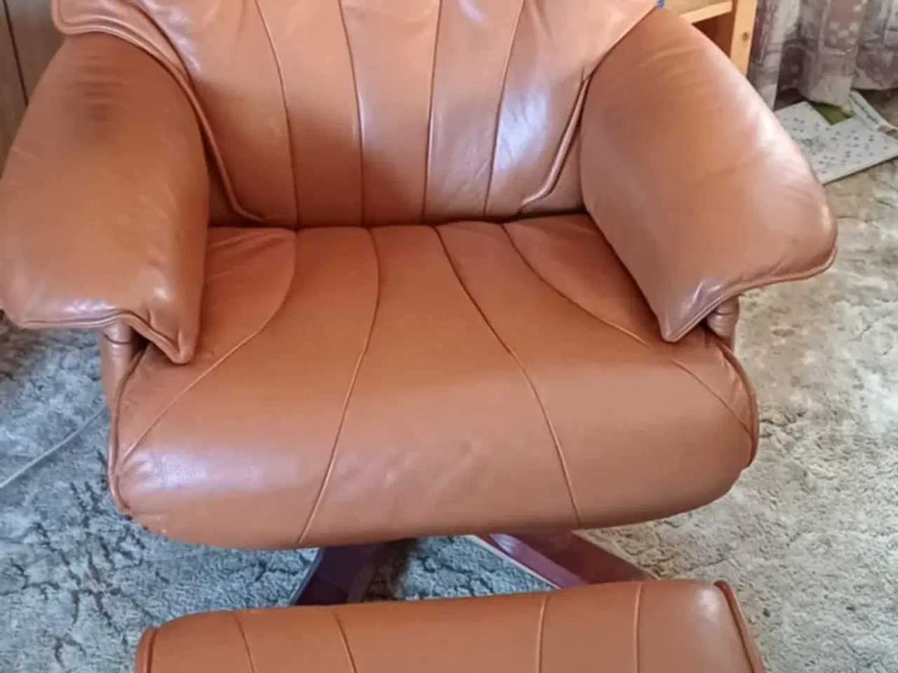 Billede 1 - Læderstole med skamler