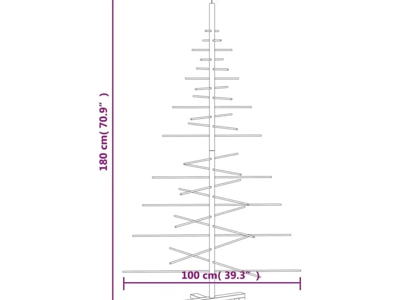 Billede 7 - Dekorativt juletræ 180 cm massivt fyrretræ