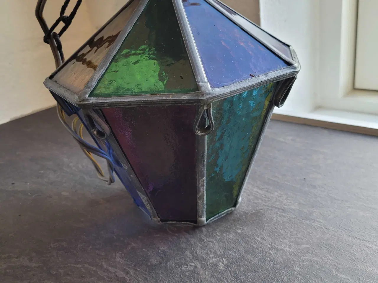 Billede 3 - Lampe med blyindfattet glas