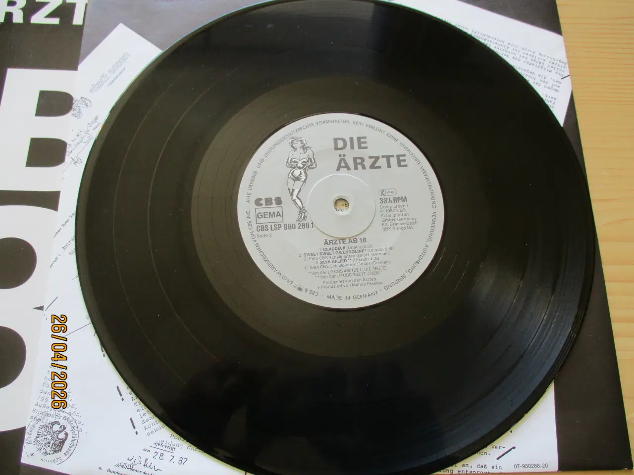 Billede 3 - Die Ärzte - Ab 18 + Punkrock 10" Vinyl + 1987 +