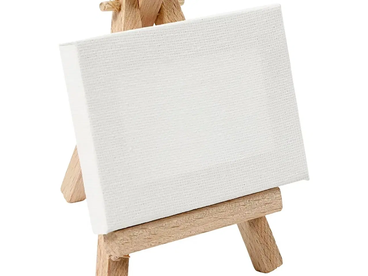 Billede 1 - Minilærred med staffeli, str. 8x6x1 cm, hvid, 1 stk.