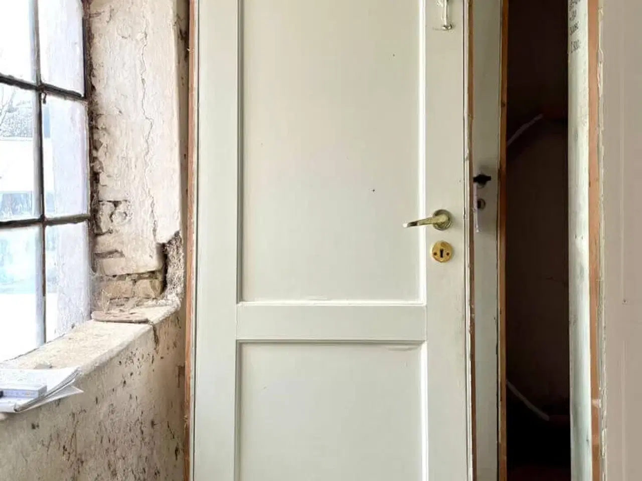 Billede 1 - Klassisk, smal fyldningsdør m. karm