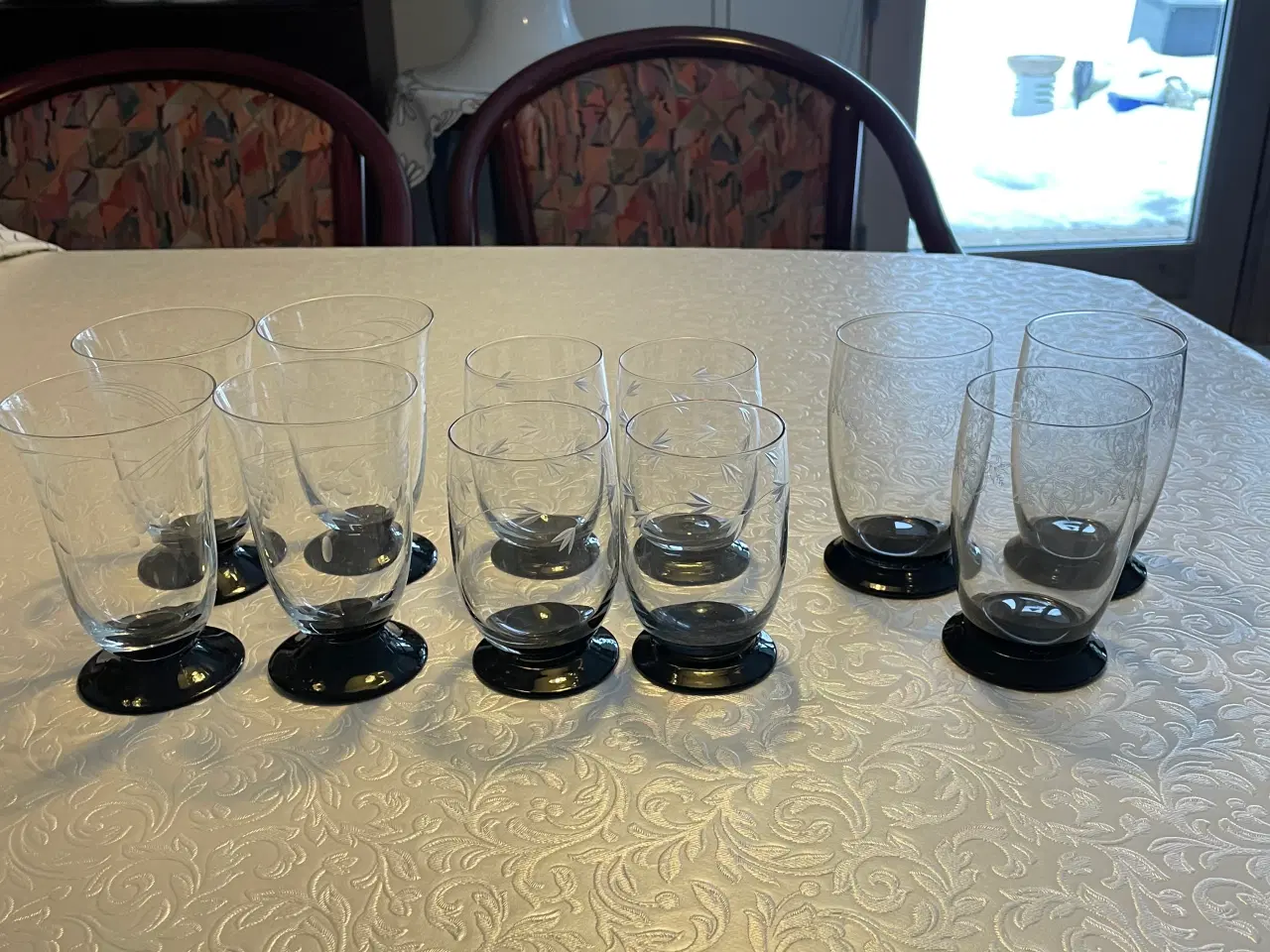 Billede 1 - Holmegård øl/sodvandsglas med sort fod