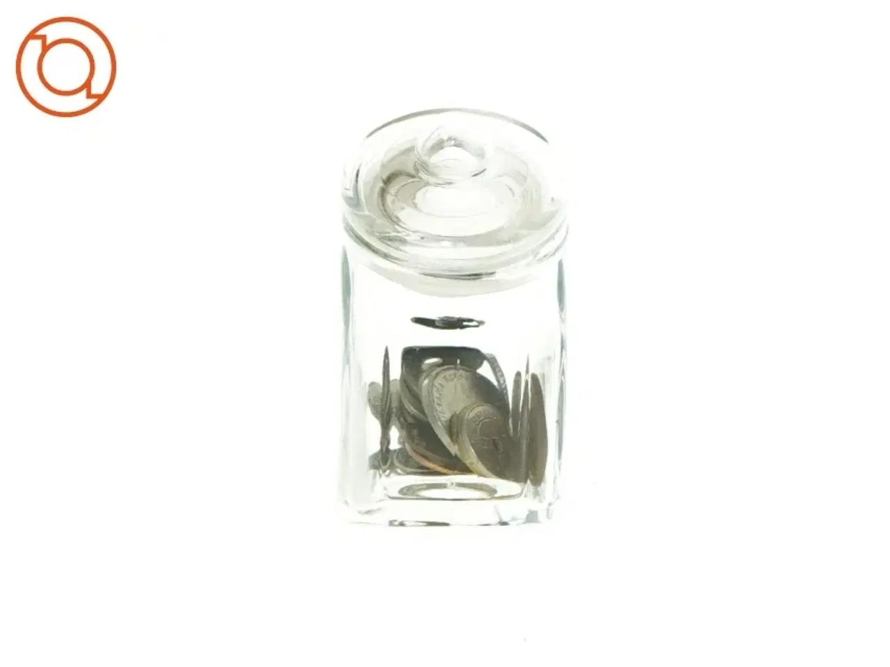 Billede 2 - Glasbeholder med mønter (str. 10 x 6 cm)