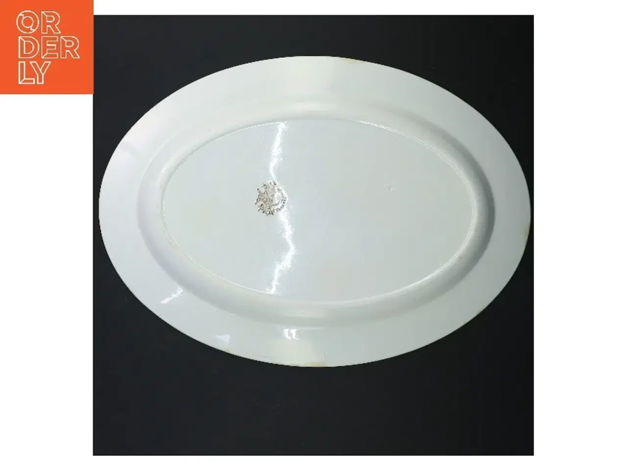 Billede 3 - Porcelæn fad med blå kant (str. Ø 35x Ø 25 cm)