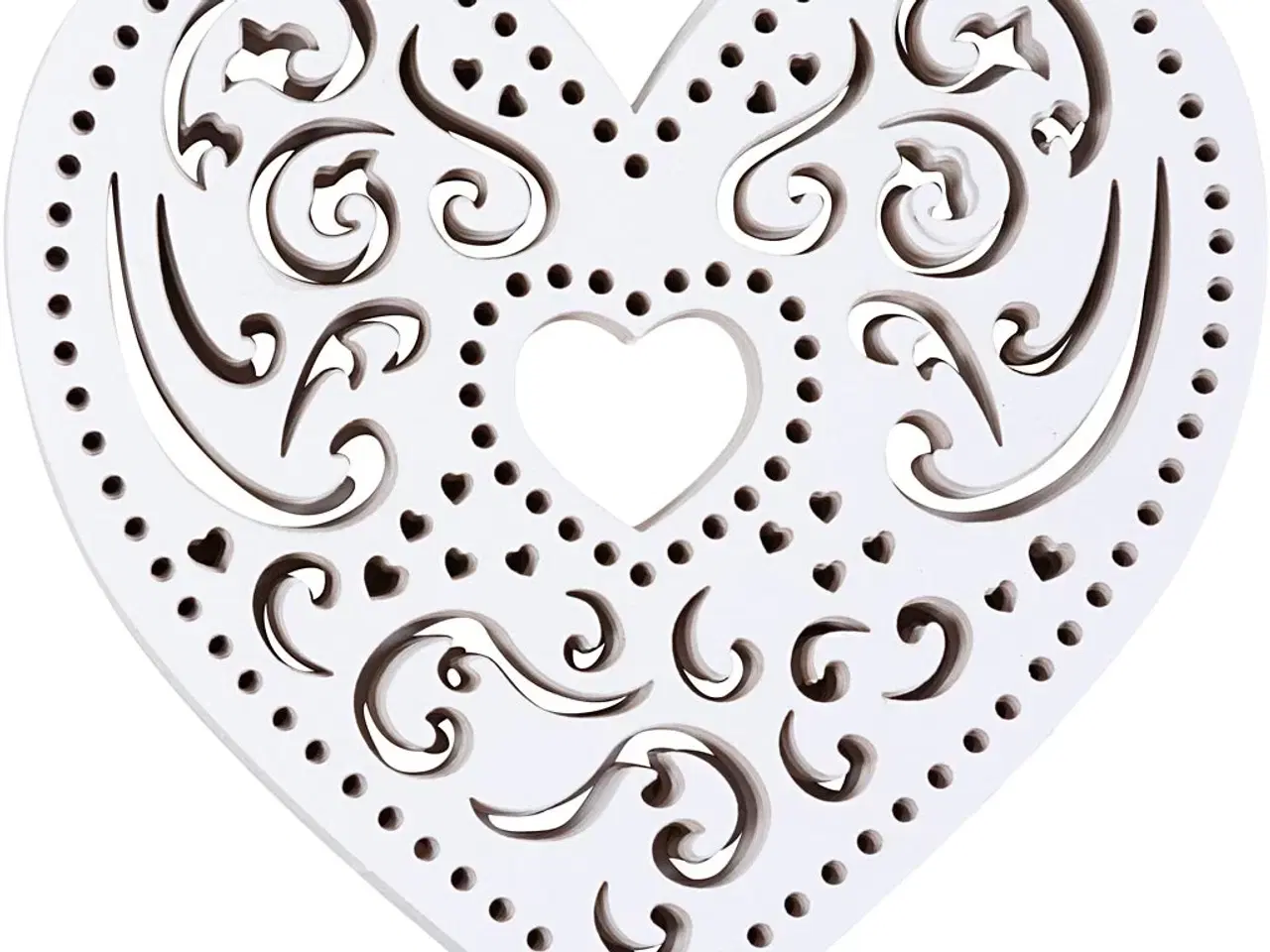 Billede 1 - Filigranhjerte 7,5 cm - 18 stk. til dekoration