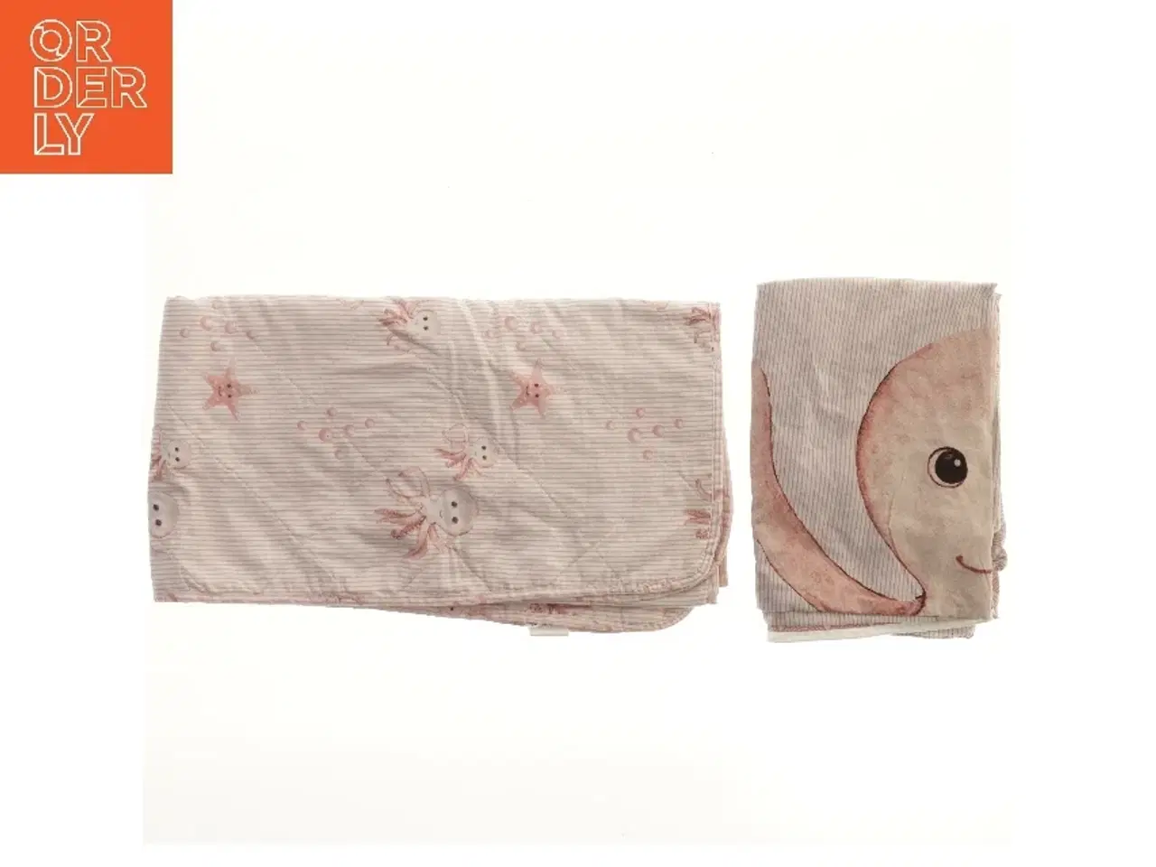 Billede 1 - Dynebetræk og sengetæppe med blæksprutte motiv til børneværelset