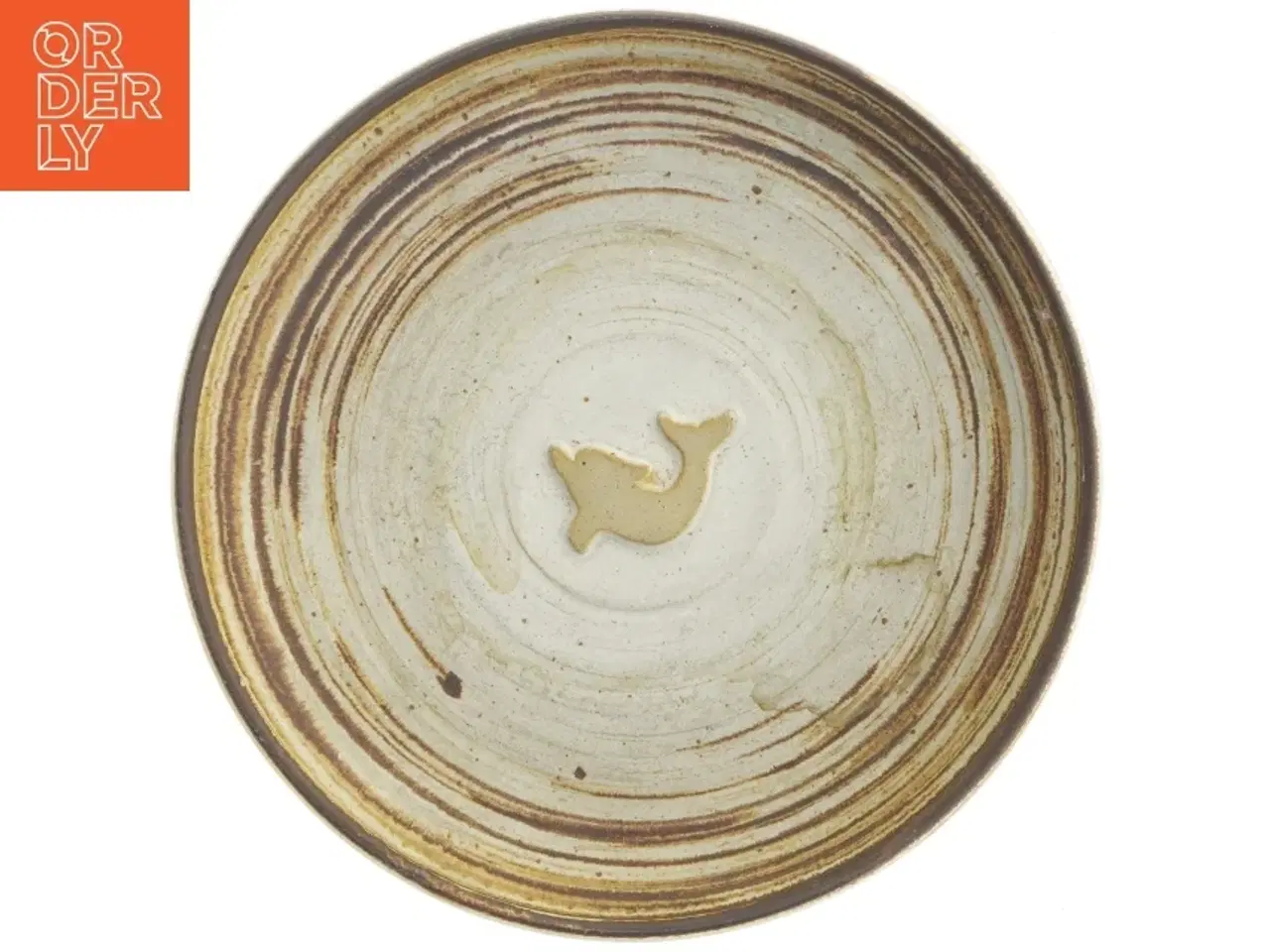 Billede 1 - Rund keramikskål med hvalmotiv (str. Ø 28,5 cm)