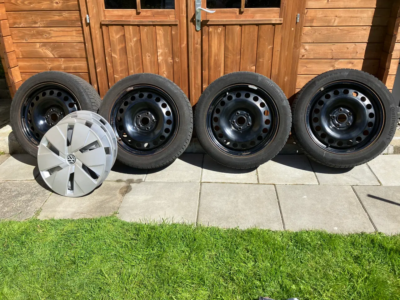 Billede 1 - brugte stålfælge med vinterdæk sælges