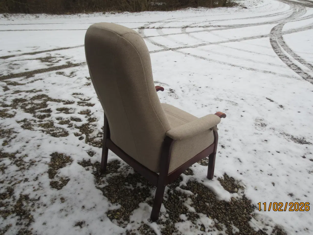 Billede 2 - 1 stk Farstrup Otiumlænestol med Grå stof