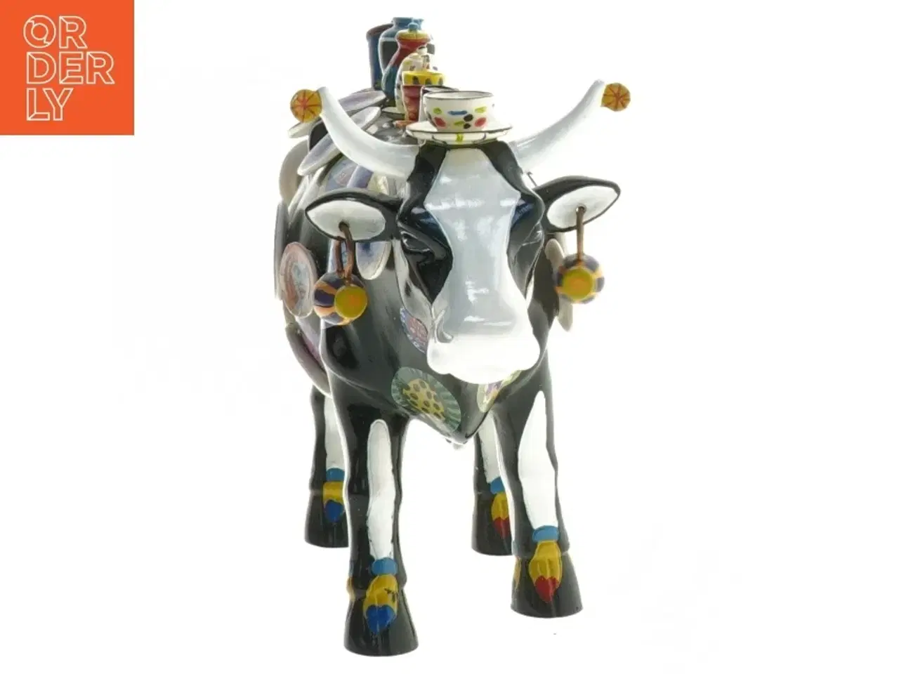 Billede 3 - Dekorativ kofigurine med kopmotiver fra CowParade (str. 20 cm)