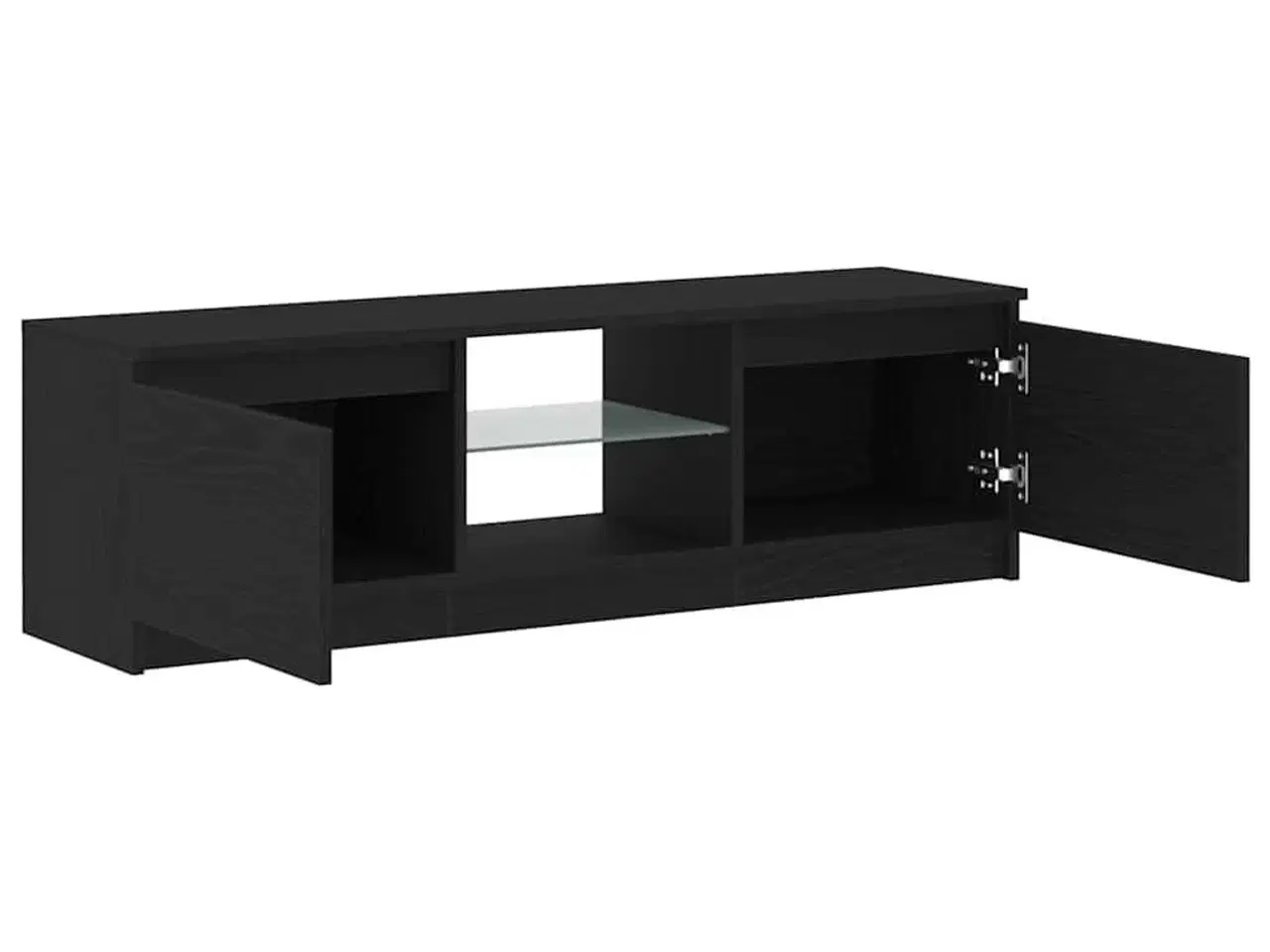 Billede 6 - Tv-bord med LED-lys 120x30x36 cm konstrueret træ sort egetræ