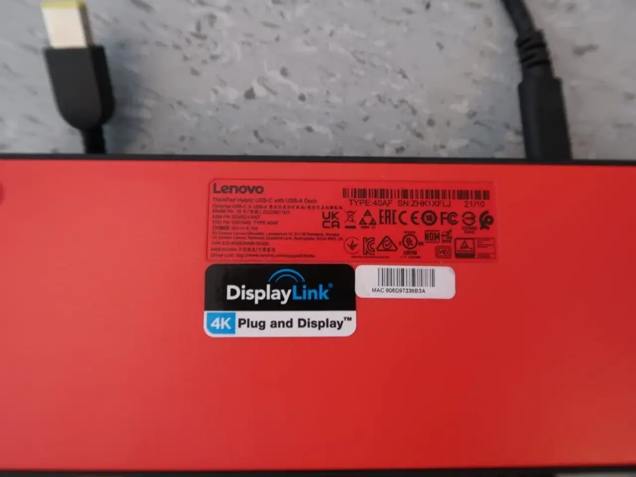 Billede 2 - Dockingstation LENOVO ThinkPad Hybrid USB-C With USB-A Dock