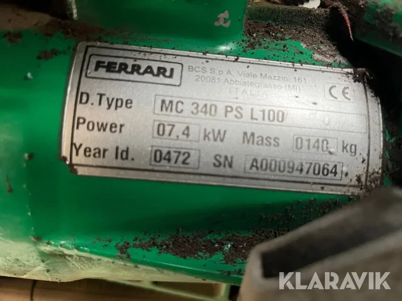 Billede 9 - Redskabsbærer Ferrari MC 340 PS L100 med rotorharve og såkasse