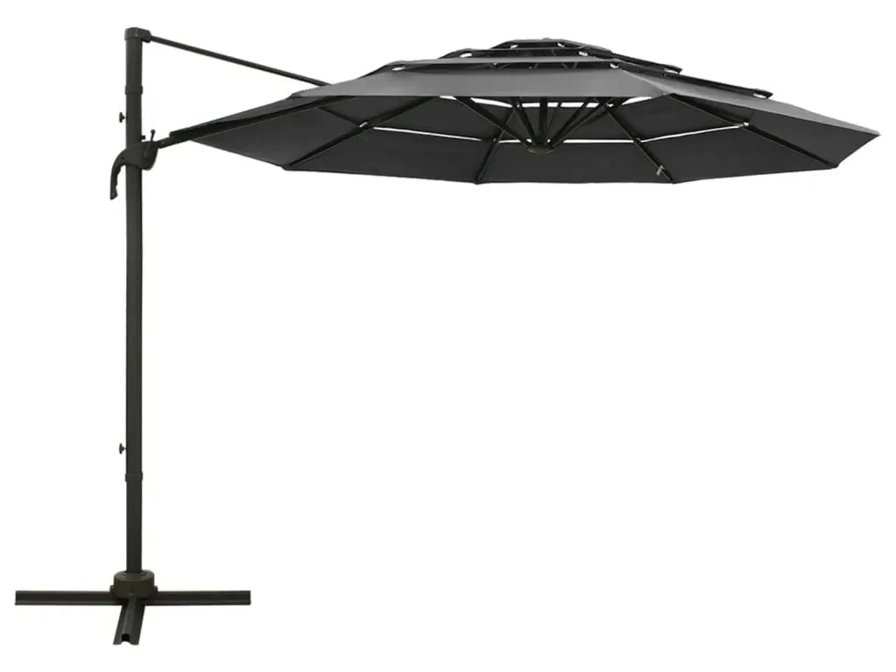 Billede 3 - Parasol 3x3 m aluminiumsstang 4 niveauer antracitgrå