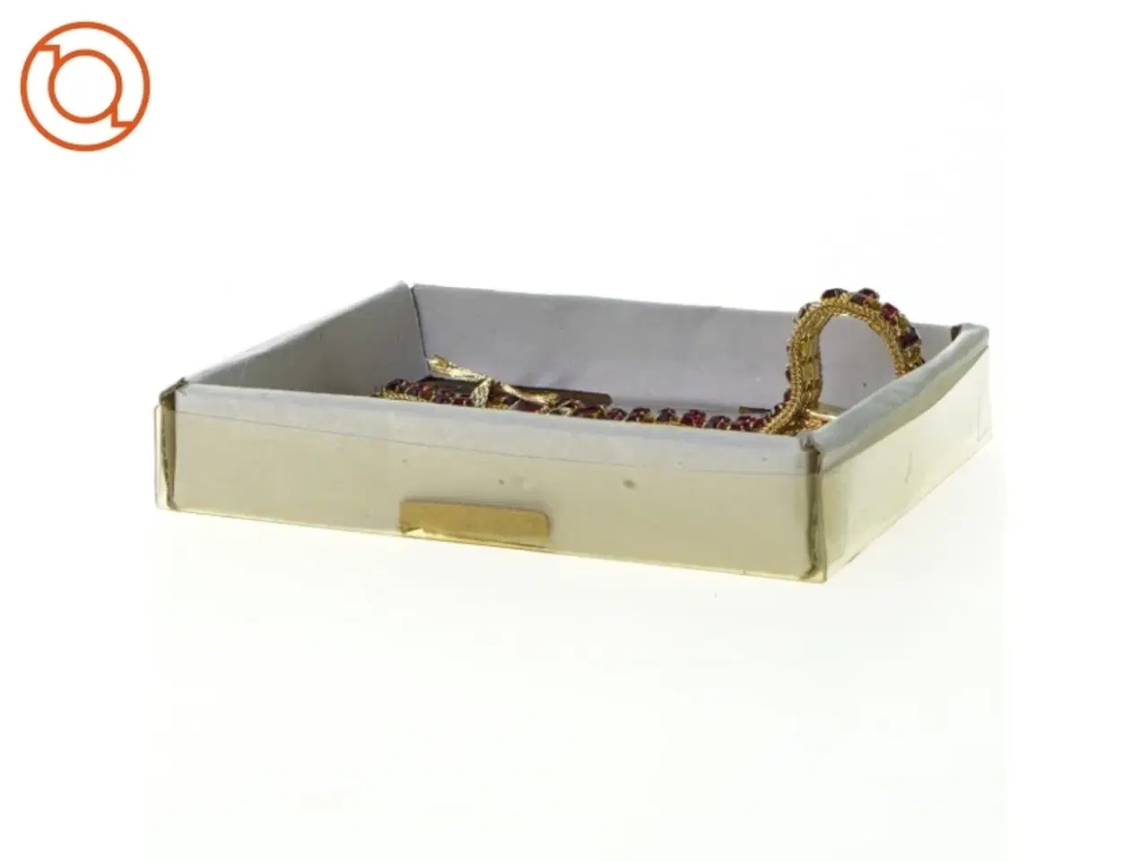 Billede 2 - Armbånd og broche/vedhæng. Røde similisten.  (Æske 13 x 12 cm.)