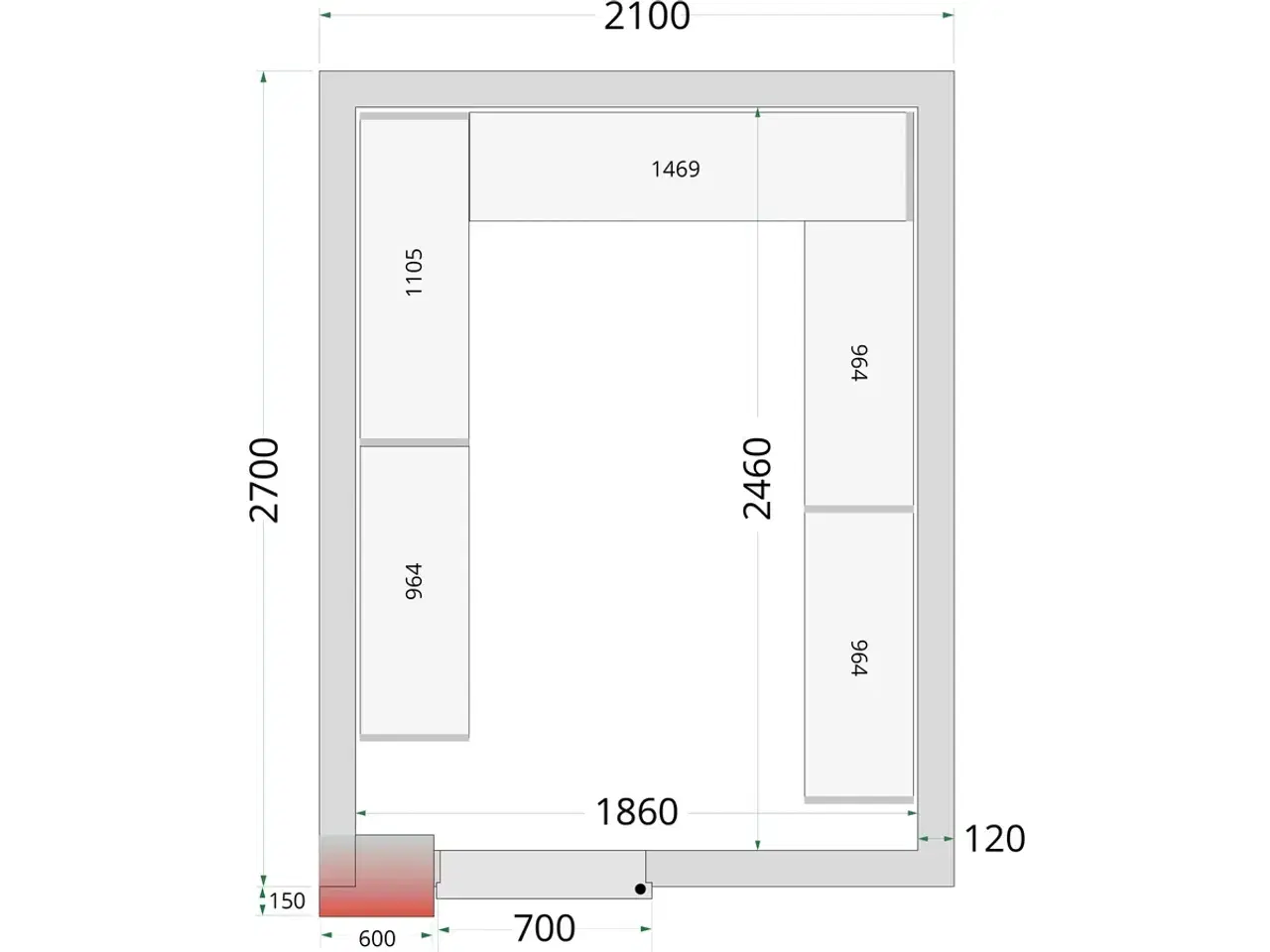 Billede 2 -  Tefcold Fryserum – 2100 x 2700 x 2200 mm