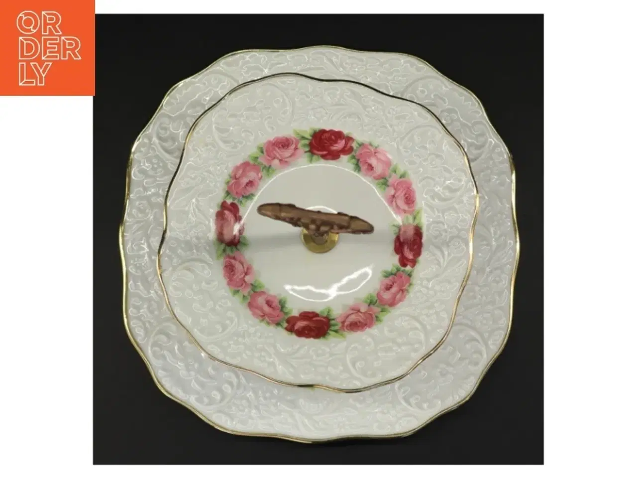 Billede 2 - Porcelæn kageopsats (str. 26 x 27 cm)